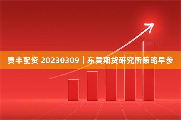 贵丰配资 20230309｜东吴期货研究所策略早参
